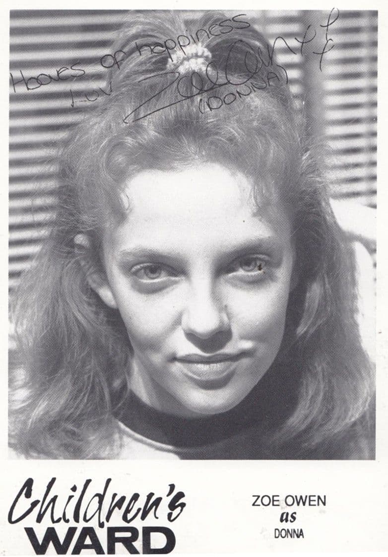 Zoe Owen as Donna in Childrens Ward TV Show Vintage Signed Cast Card