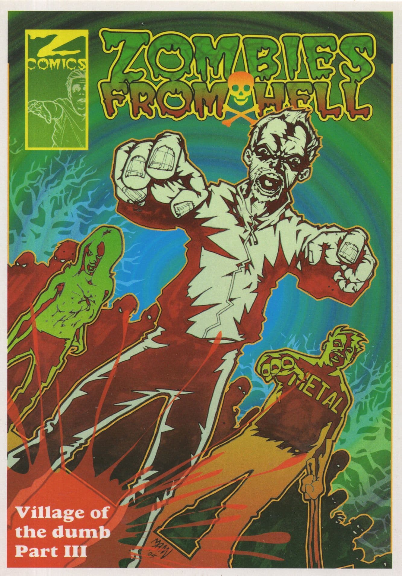 Zombies From Hell Horror Comic Postcard