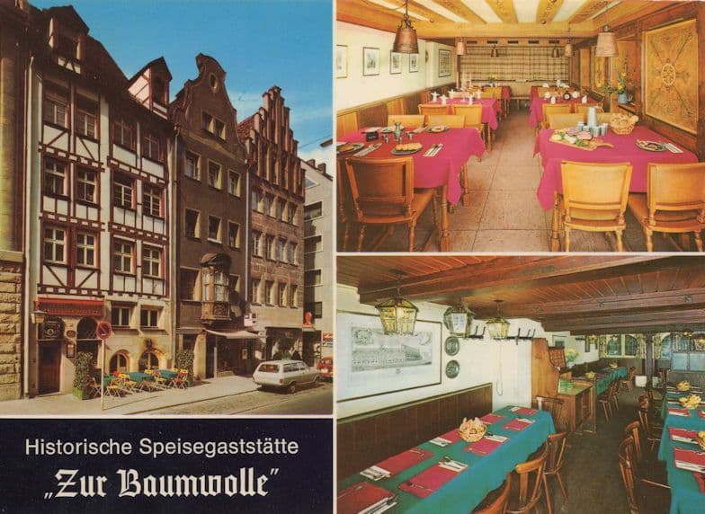 Zur Baumwolle Nurnberg Restaurant German Postcard