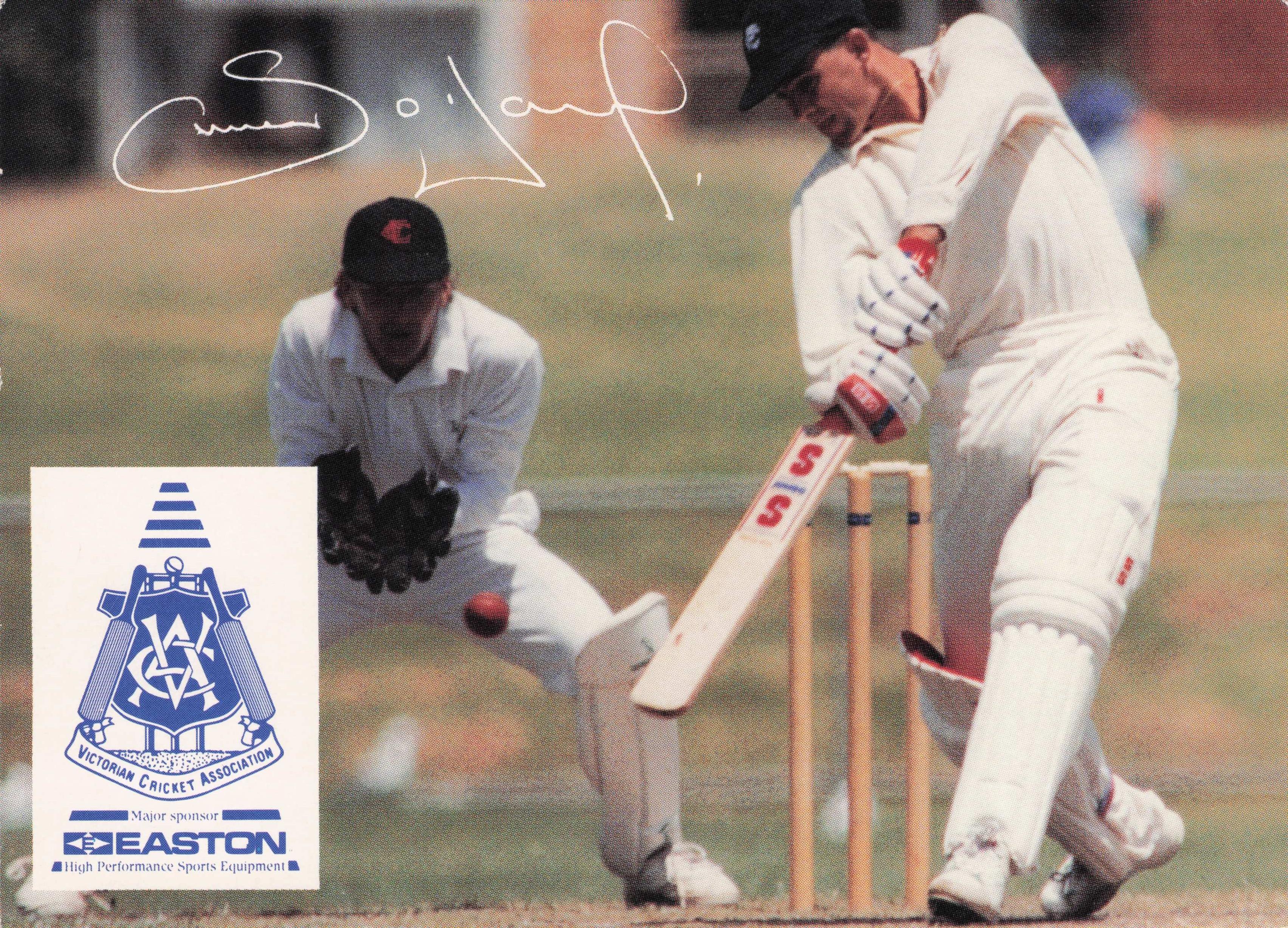 Simon O'Donnell Vintage Australia RARE 1992 VCA Easton Cricket Trade Postcard