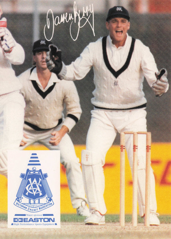 Darren Berry Vintage Australia RARE 1992 VCA Easton Cricket Trade Postcard