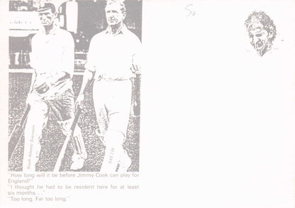 Jimmy Cook Vintage South African Cricket Batsman Streaker Comic Postcard