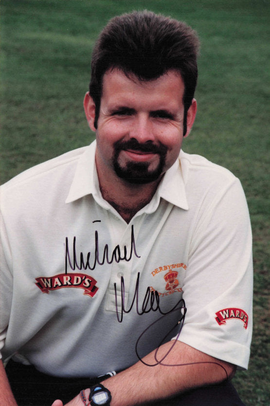 Michael May Derbyshire Cricket Club Rare Hand Signed Autograph Photo