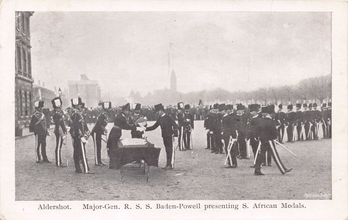 Sir Baden Powell Boy Scouts Presenting Military Medals At Aldershot Old Postcard