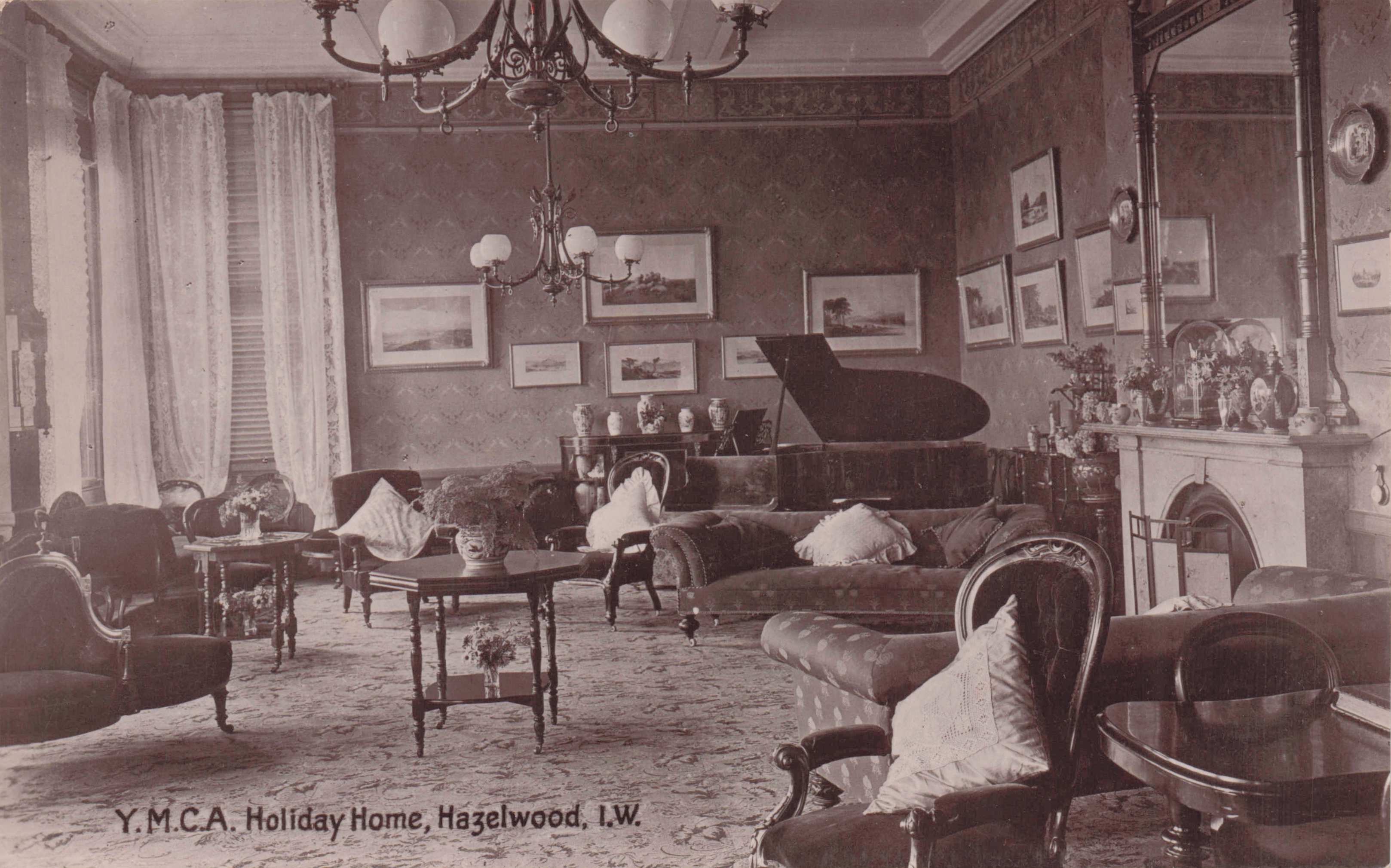 YMCA Holiday Home Hazelwood Isle Of Wight Lounge RARE Real Photo Postcard