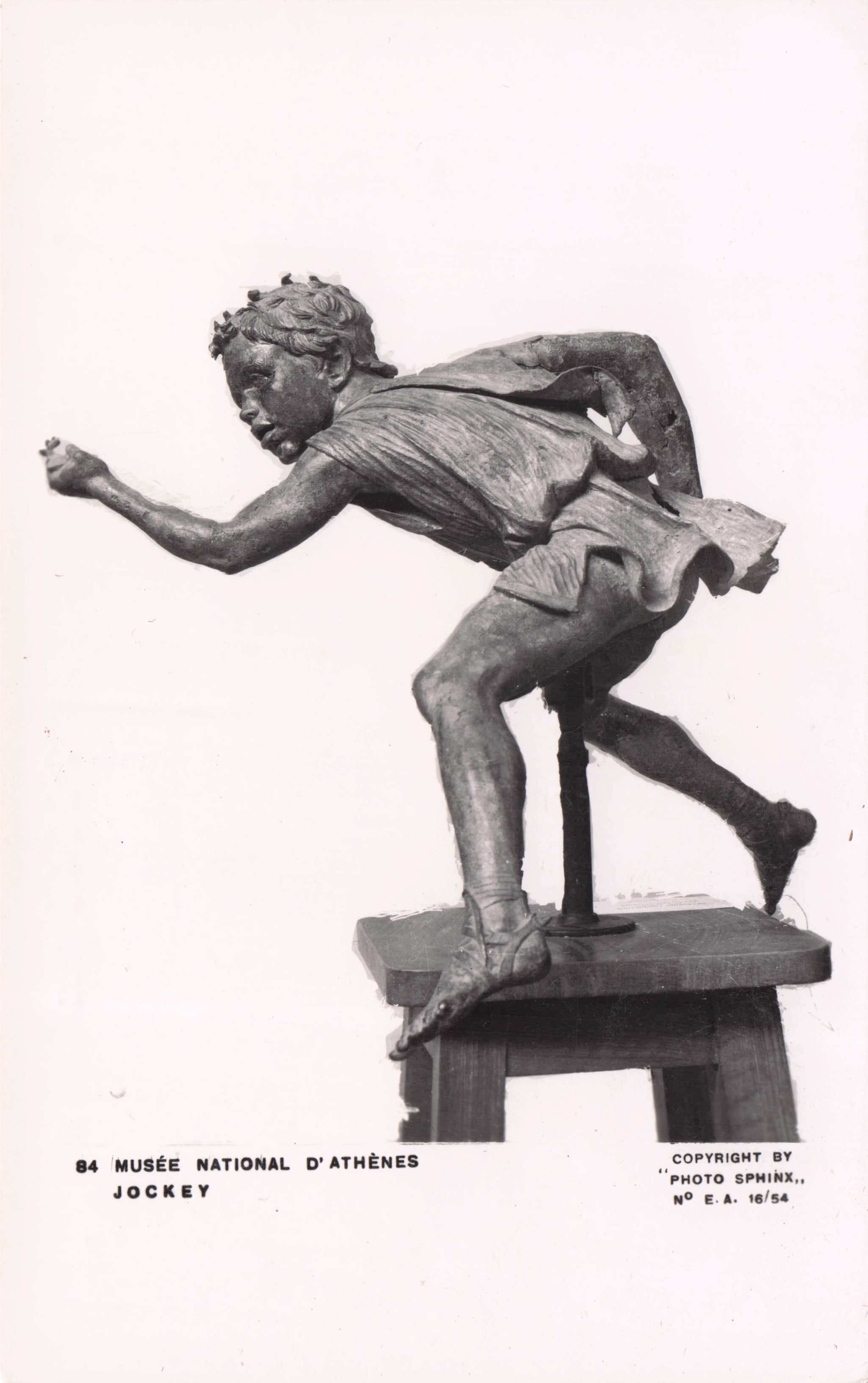 The Jockey Old Bronze Statue National Museum Athens Greece Real Photo postcard