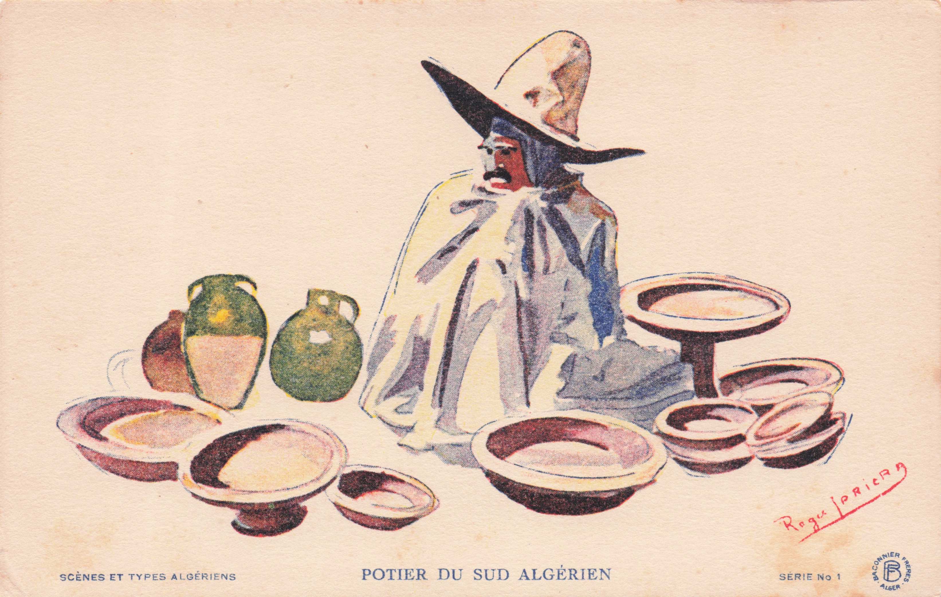 Potier Angerlian Pottery Crafts Antique Illustrator Old Ethnic Postcard