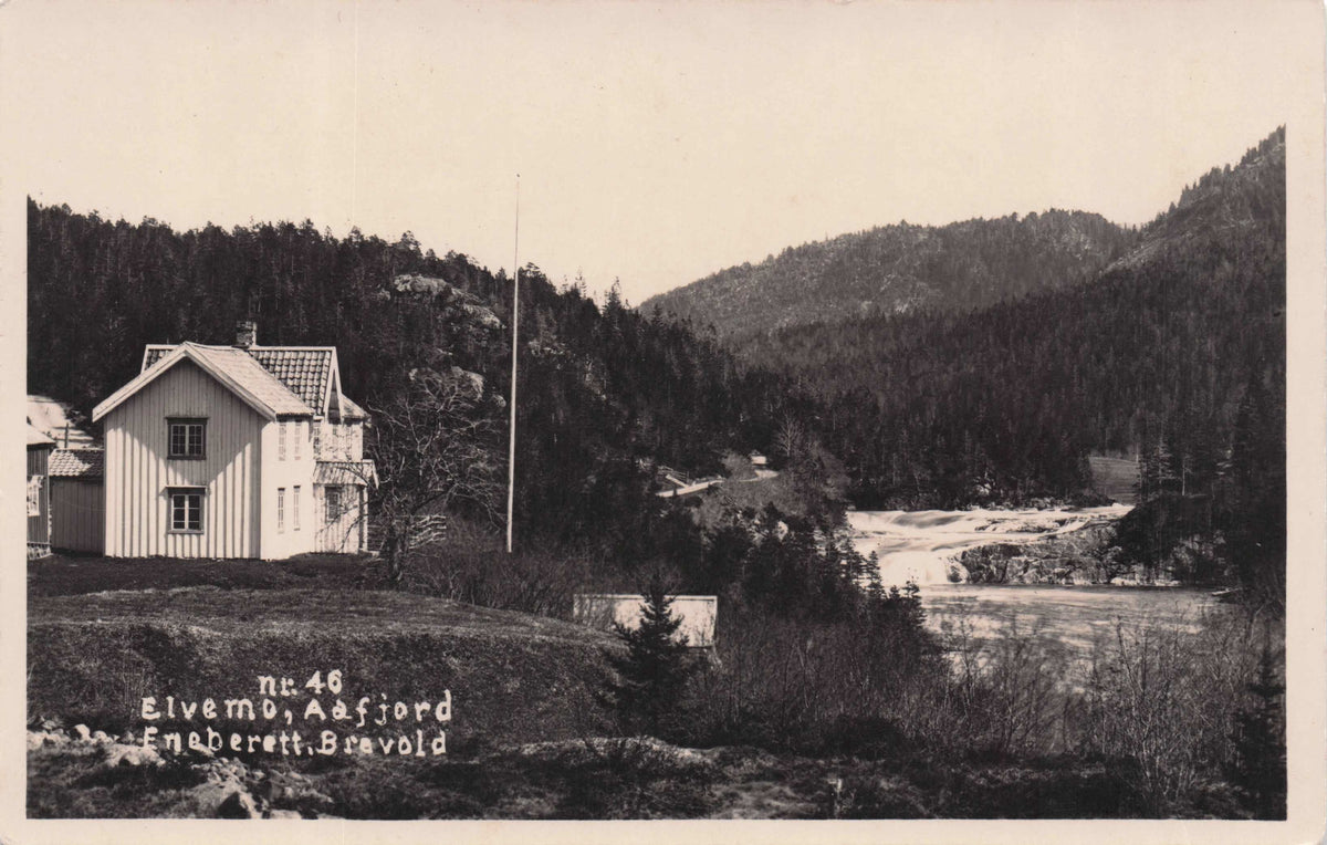 Aafjord Elverno River Hill Joakim Brevold Denmark Rare Real Photo Old Postcard