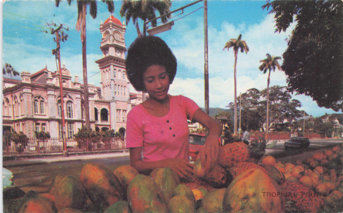 Trinidad Fruit Sellers at Queens Royal College Park Savannah Vintage Postcard