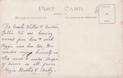 Young Boy & Baby Sister Personally Written From Their Donkey Ride Photo Postcard