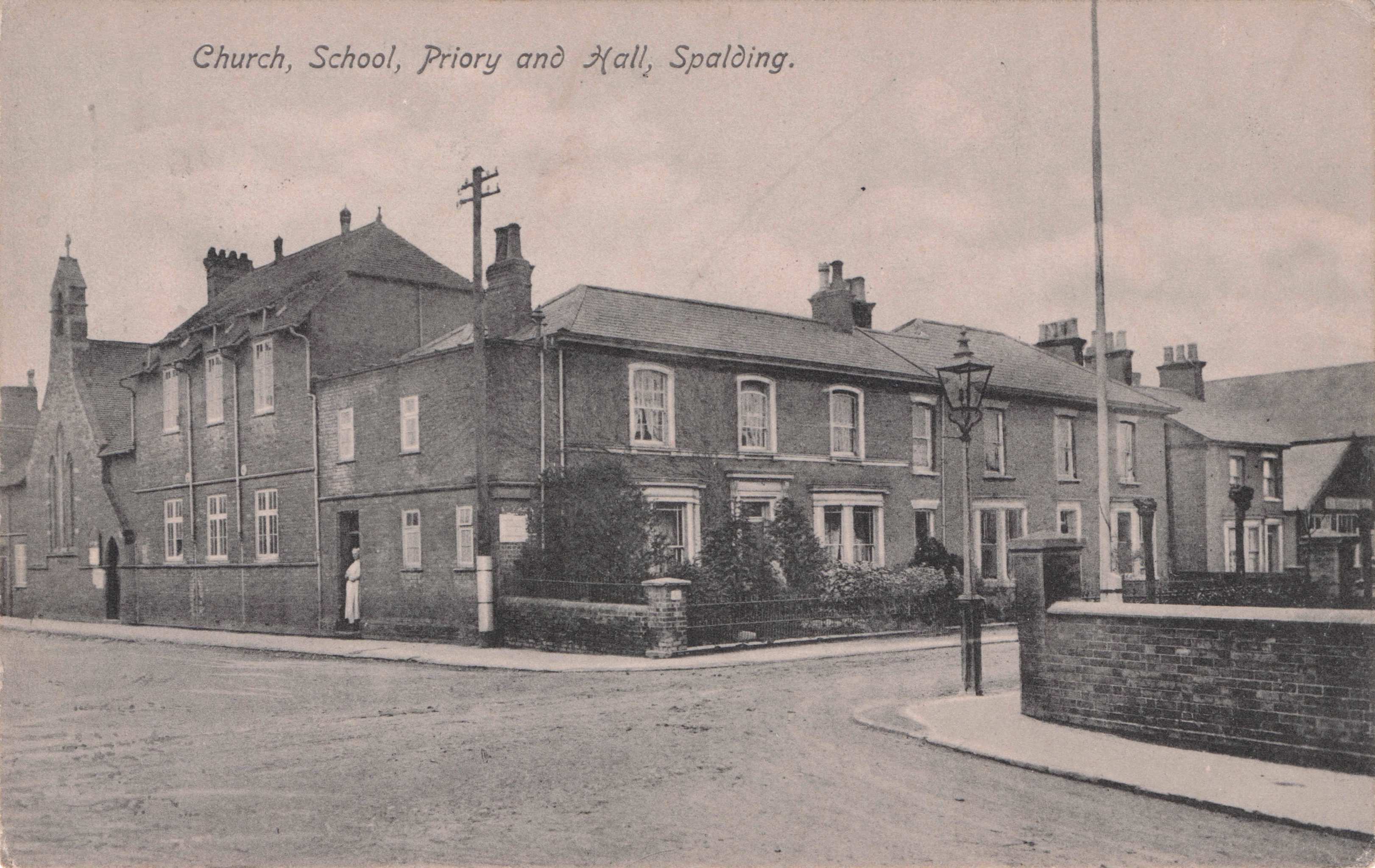 Church Street Spalding Lincolnshire Antique WW1 1917 Postcard