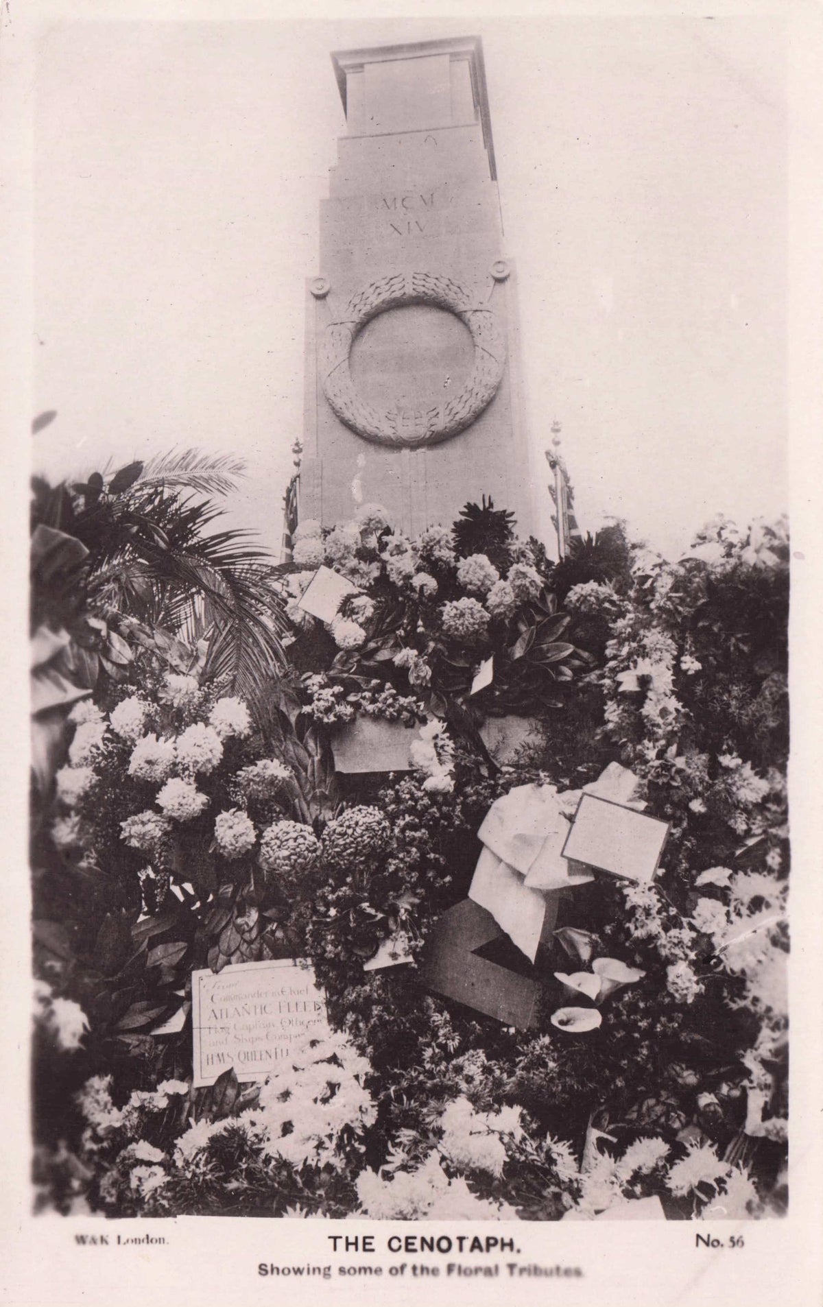 London Military Cenotaph With Floral Tributes Real Photo Postcard