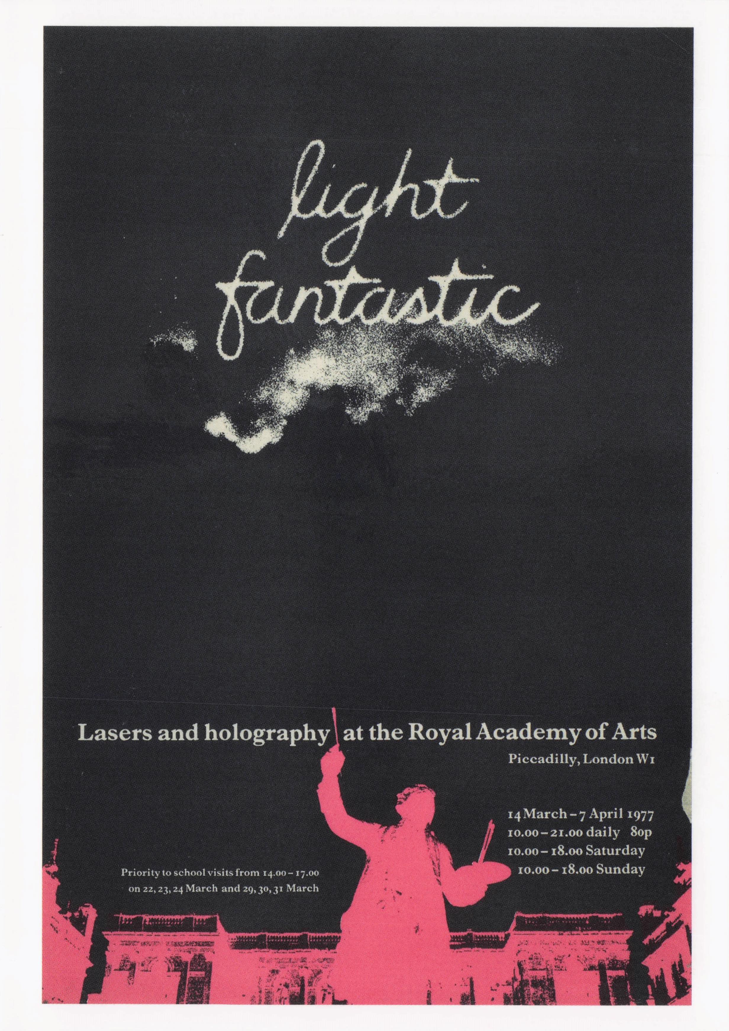 Light Fantastic Royal Academy Of Arts 1977 Laser Show Exhibition Poster Postcard