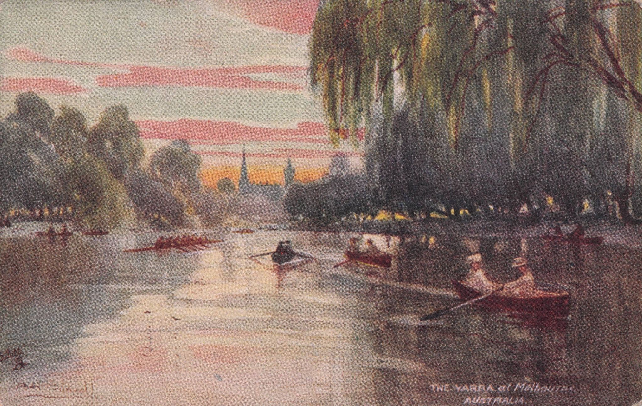 The Yarra Melbourne On Board Orient Line Australia Old Postcard