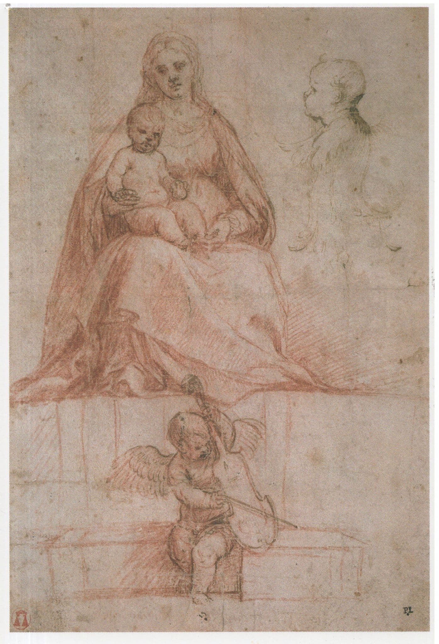 Tiziano Vesselli Titian Virgin & Child Enthroned With Angels Postcard