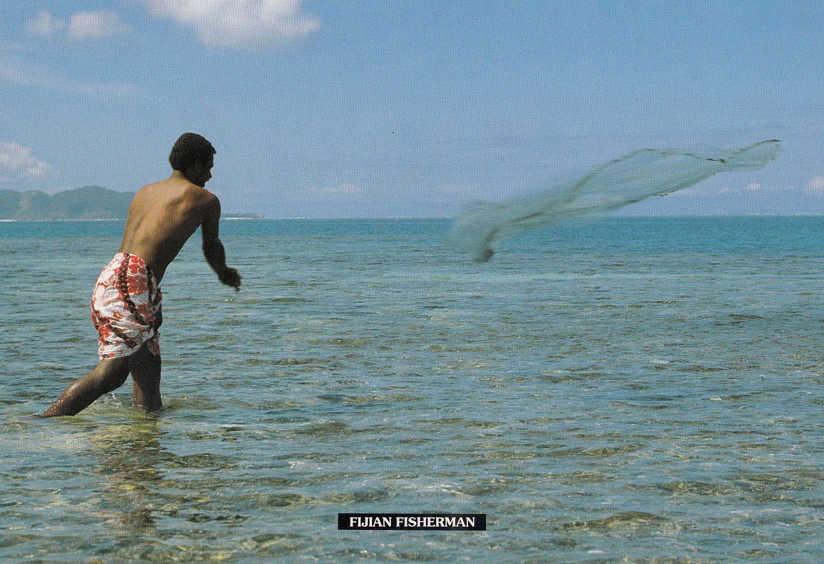 Fijian Fishermen Fishing Fiji Postcard