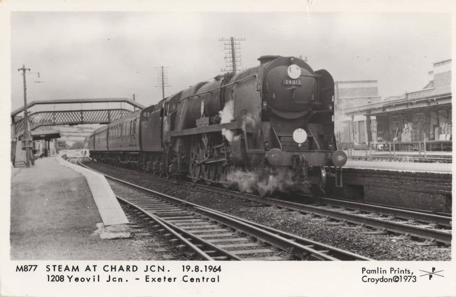 1208 Yeovil Steam Train in 1964 at Chard Station Real Photo Postcard