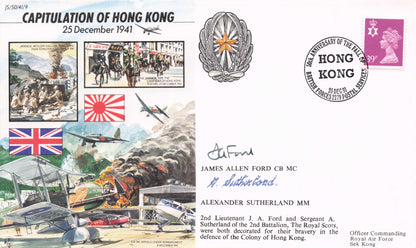 James Allen Ford Alexander Sutherland Hong Kong WW2 MULTI Hand Signed FDC