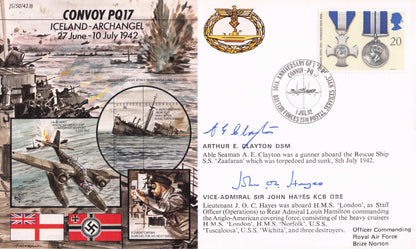 Arthur Clayton John Hayes WW2 MULTI Rare SS Zaafaran Ship Hand Signed FDC