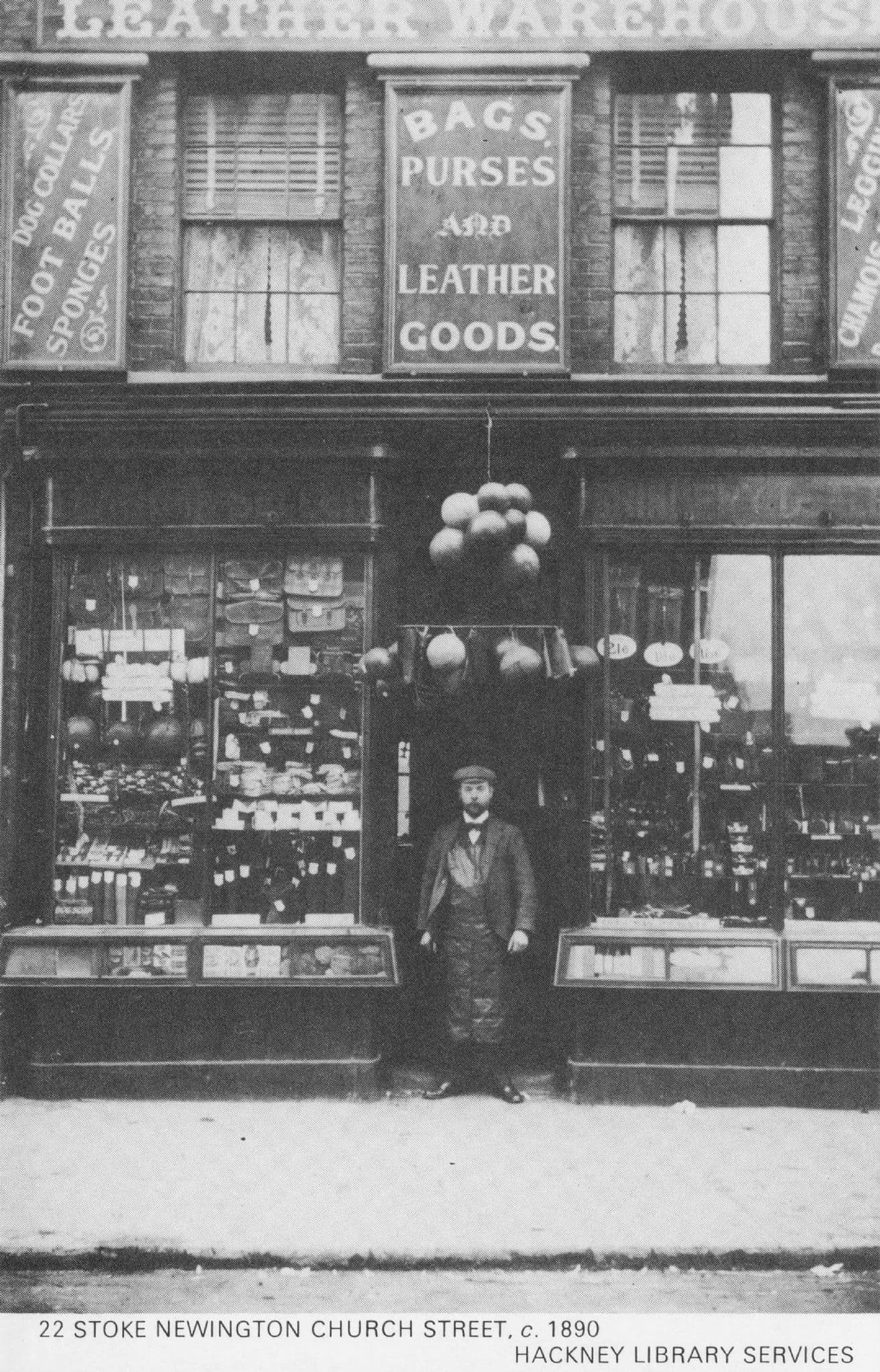Victorian Leather Bags Shop Church Street Hackney London Postcard
