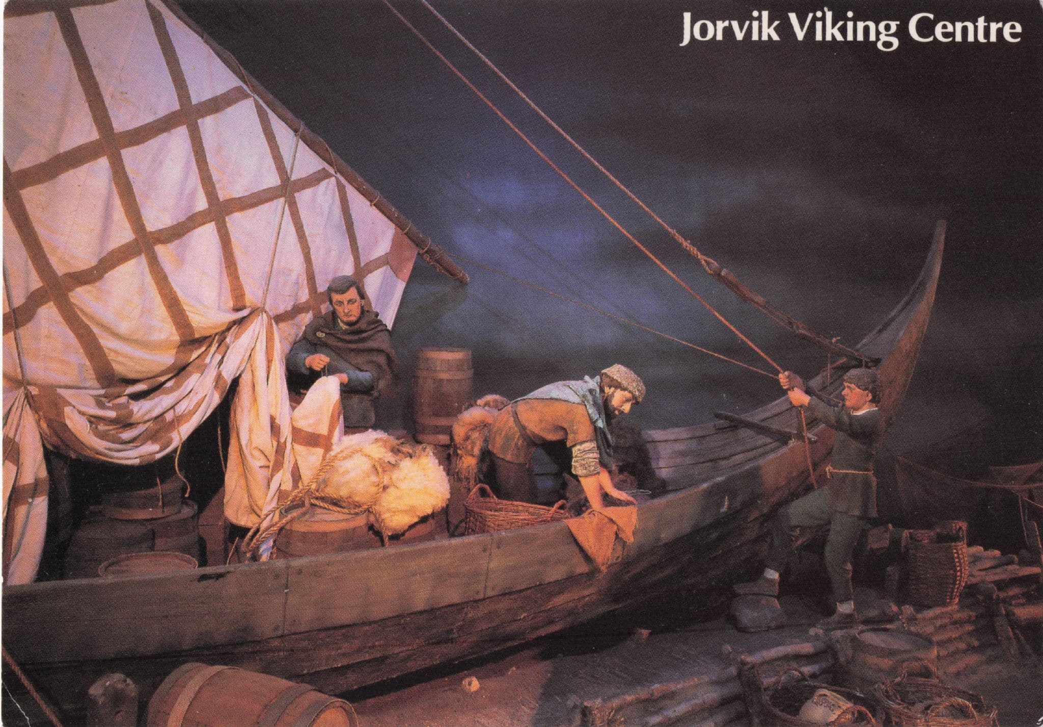 Viking Ship Mooring at River Foss Fur Wine Herring Cargo Postcard