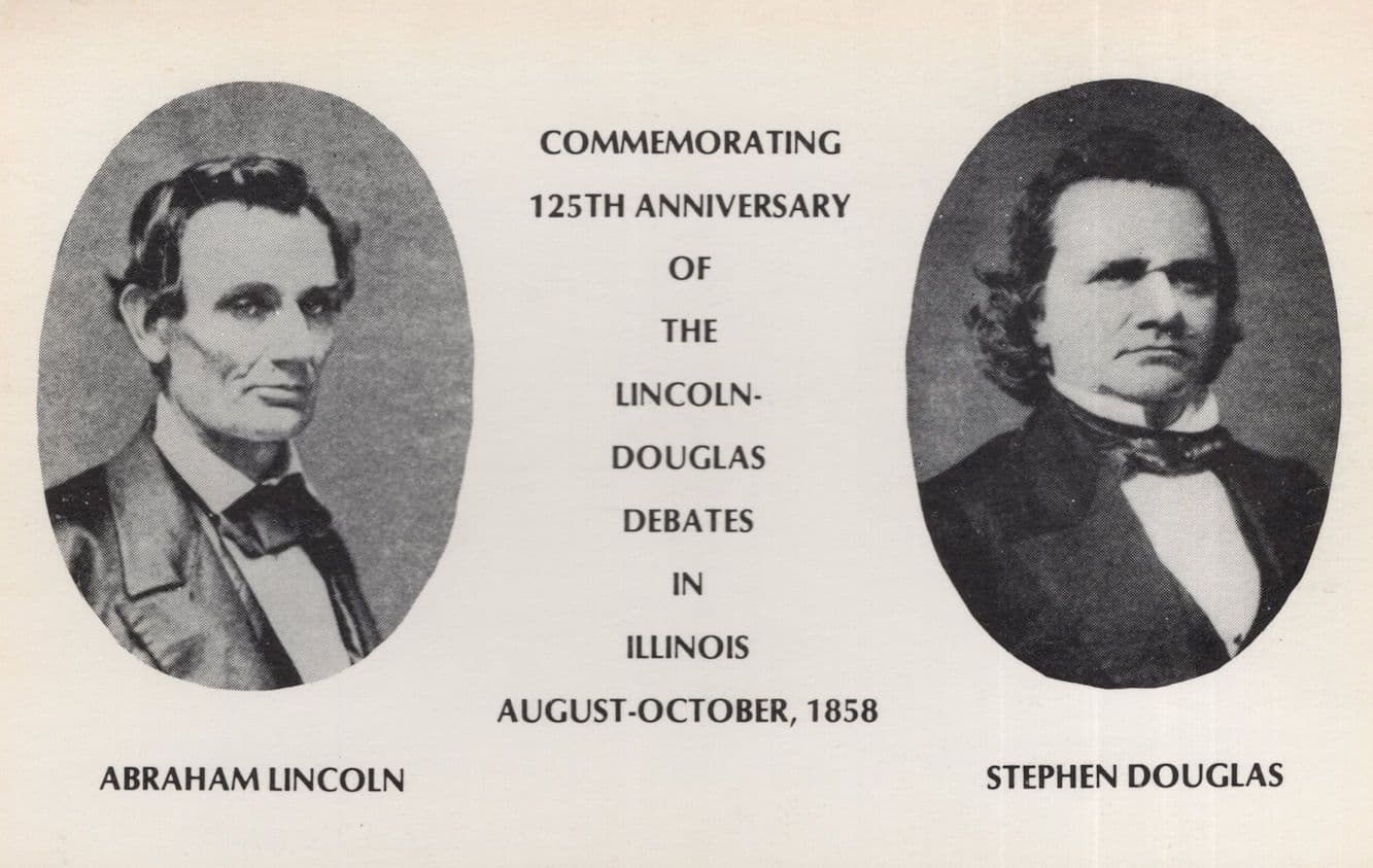 125th Anniversary Of Illinois Lincoln Douglas 1858 Debates USA Postcard