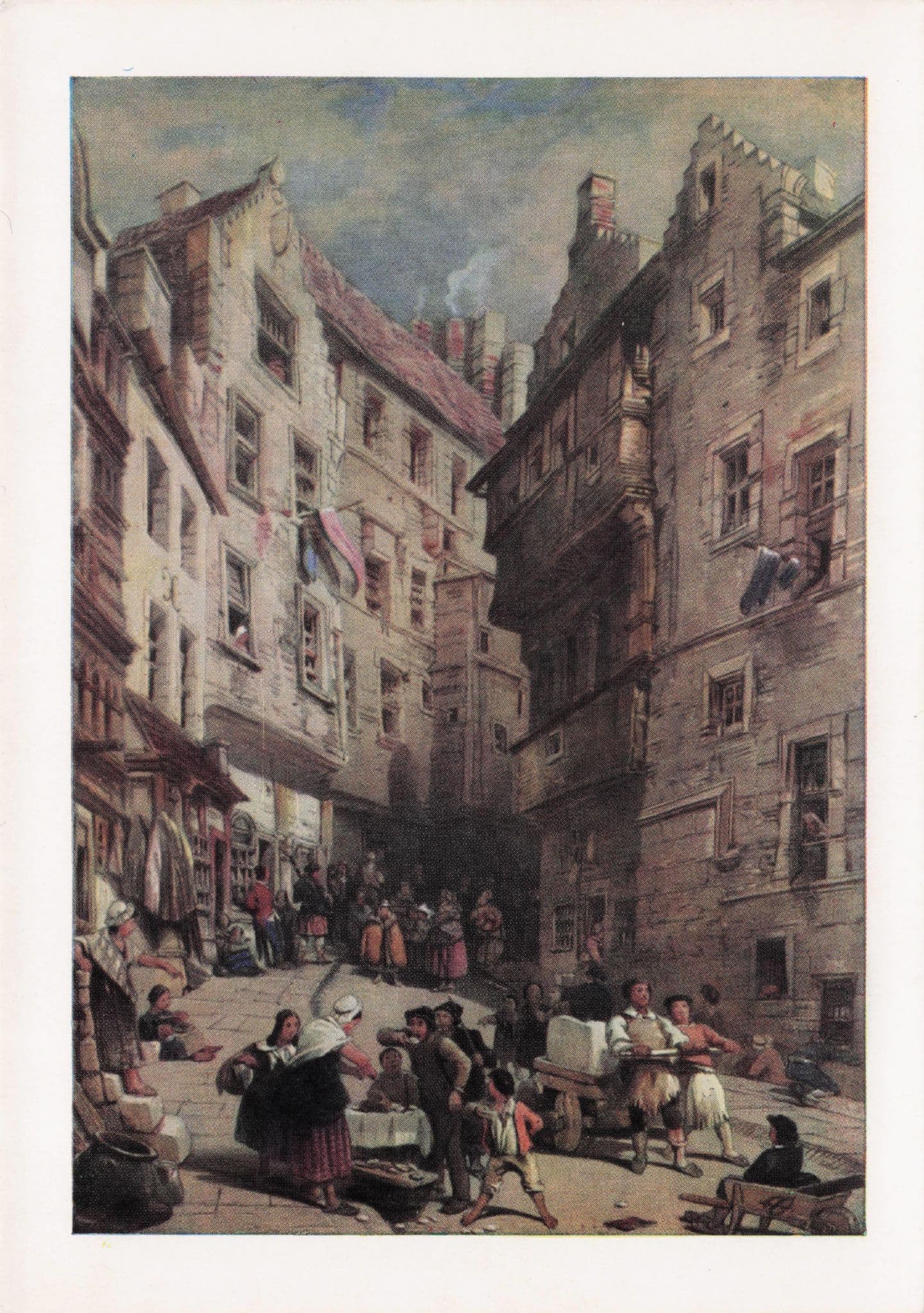 West Bow Edinburgh in 1854 Scottish Painting postcard