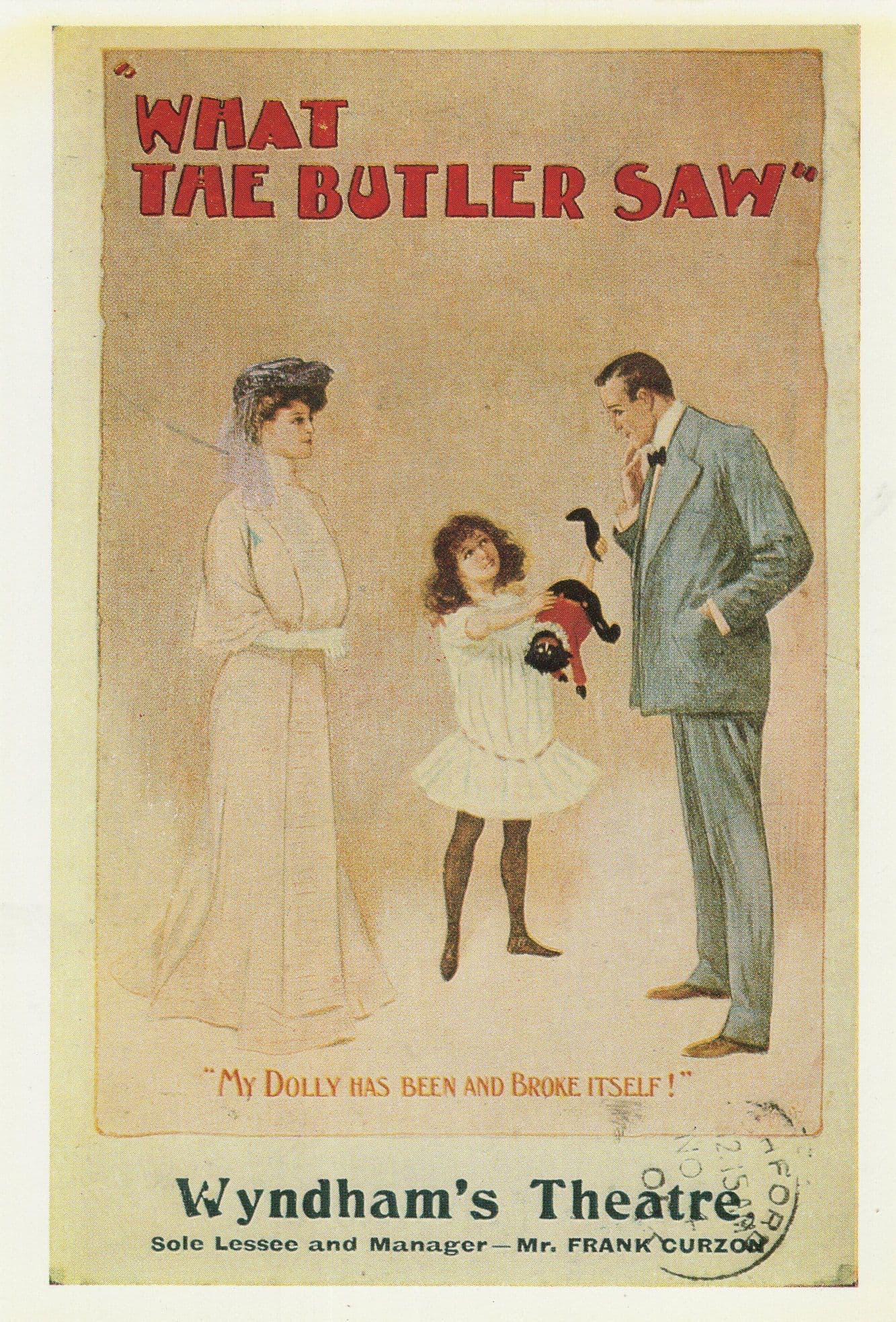 What The Butler Saw Vintage London Comedy Theatre Programme Postcard