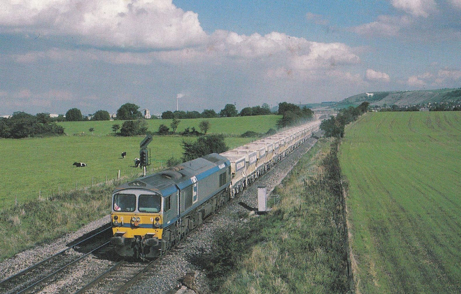 Yeoman Highlander Train at Merehead Somerset Railway Postcard