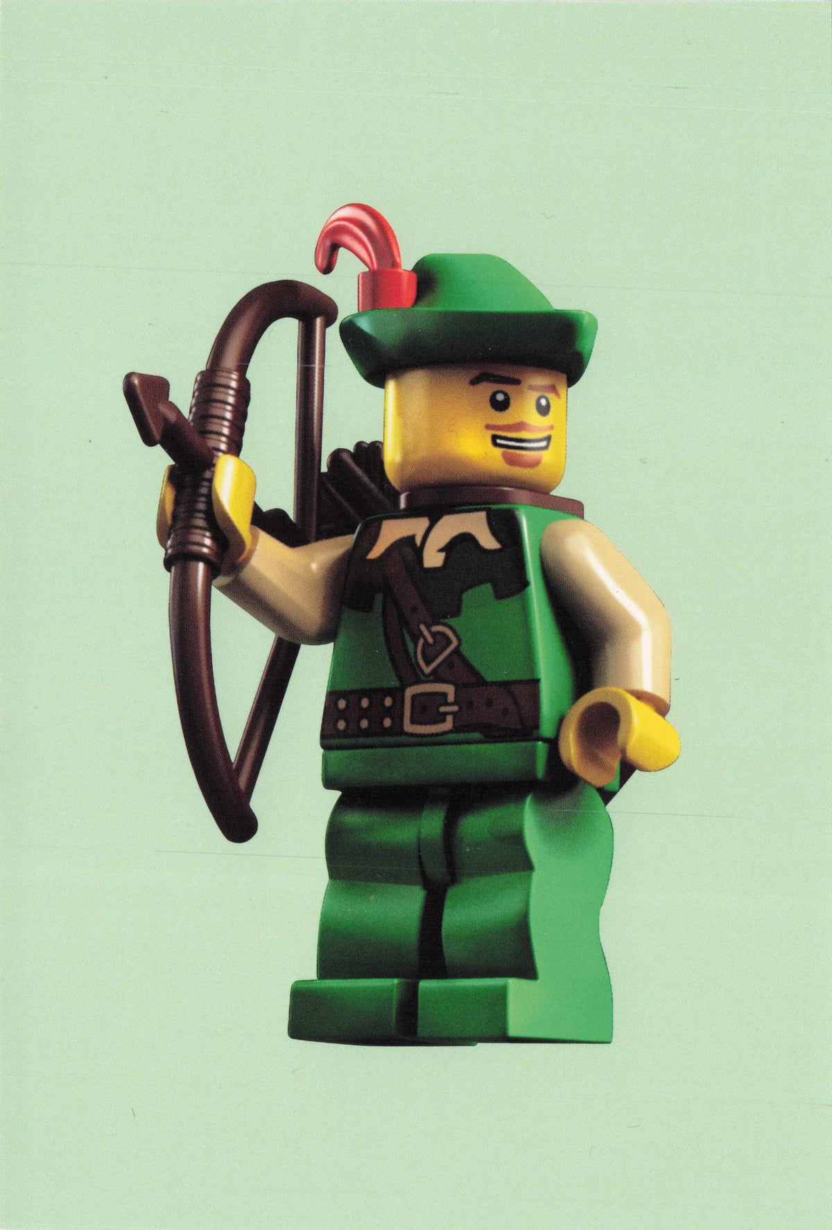 Toy Forestman Robin Hood Archer Lego Bow & Arrow Model Quotation Postcard