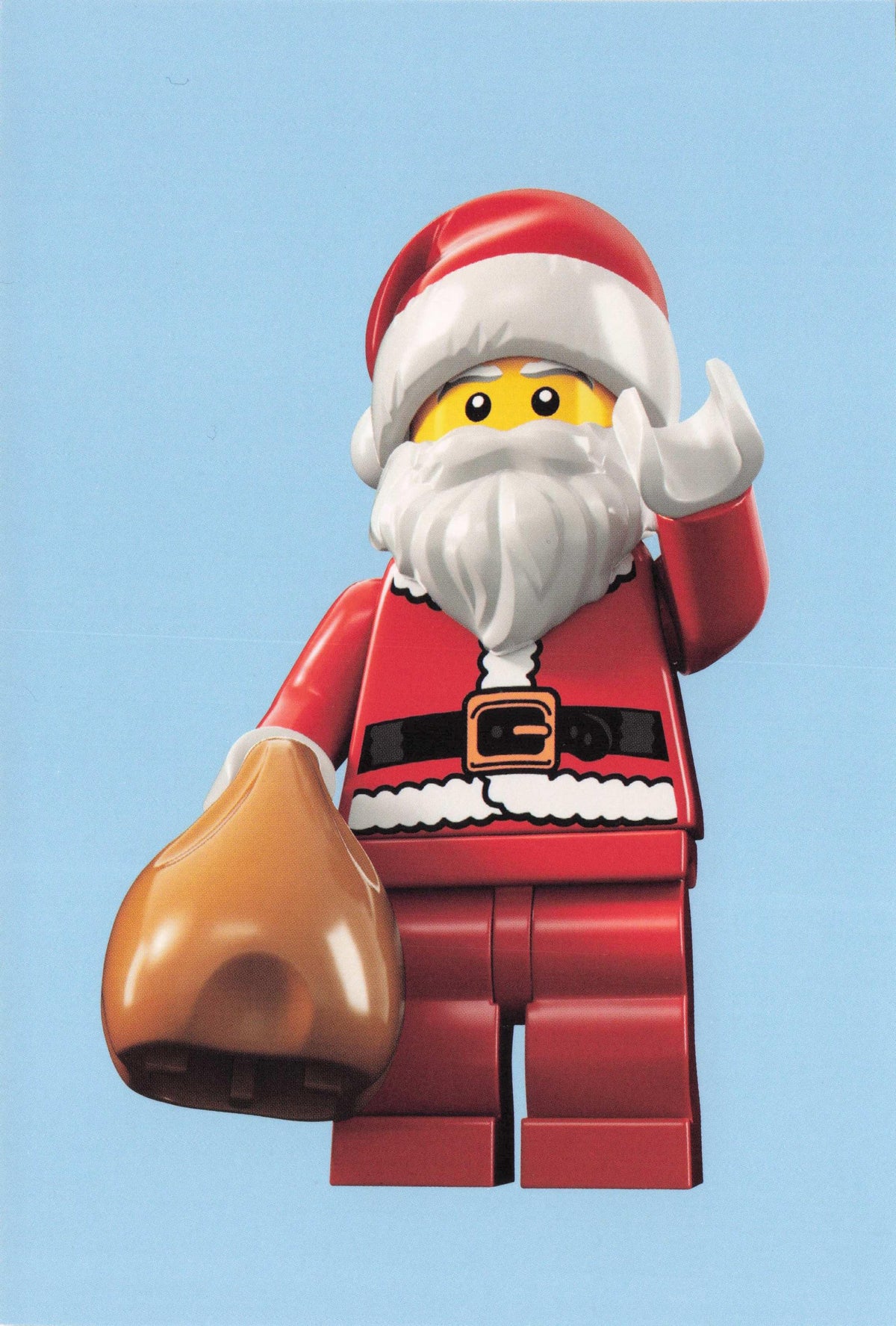 Santa Claus Figure Christmas Lego Toy & Present Sack Model Quotation Postcard