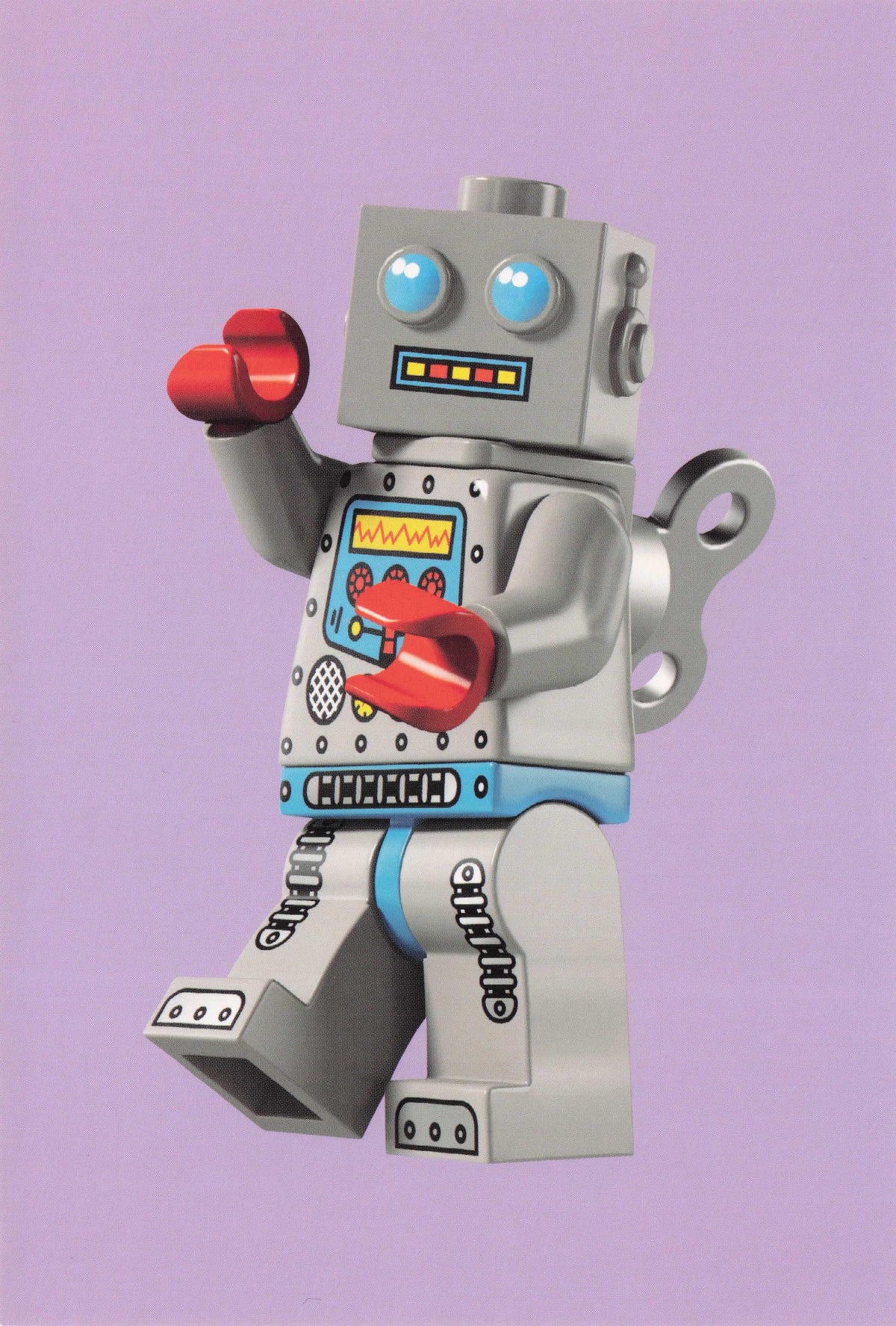 Clockwork Wind Up Lego Toy Figure Science Fiction Robot Quotation Postcard