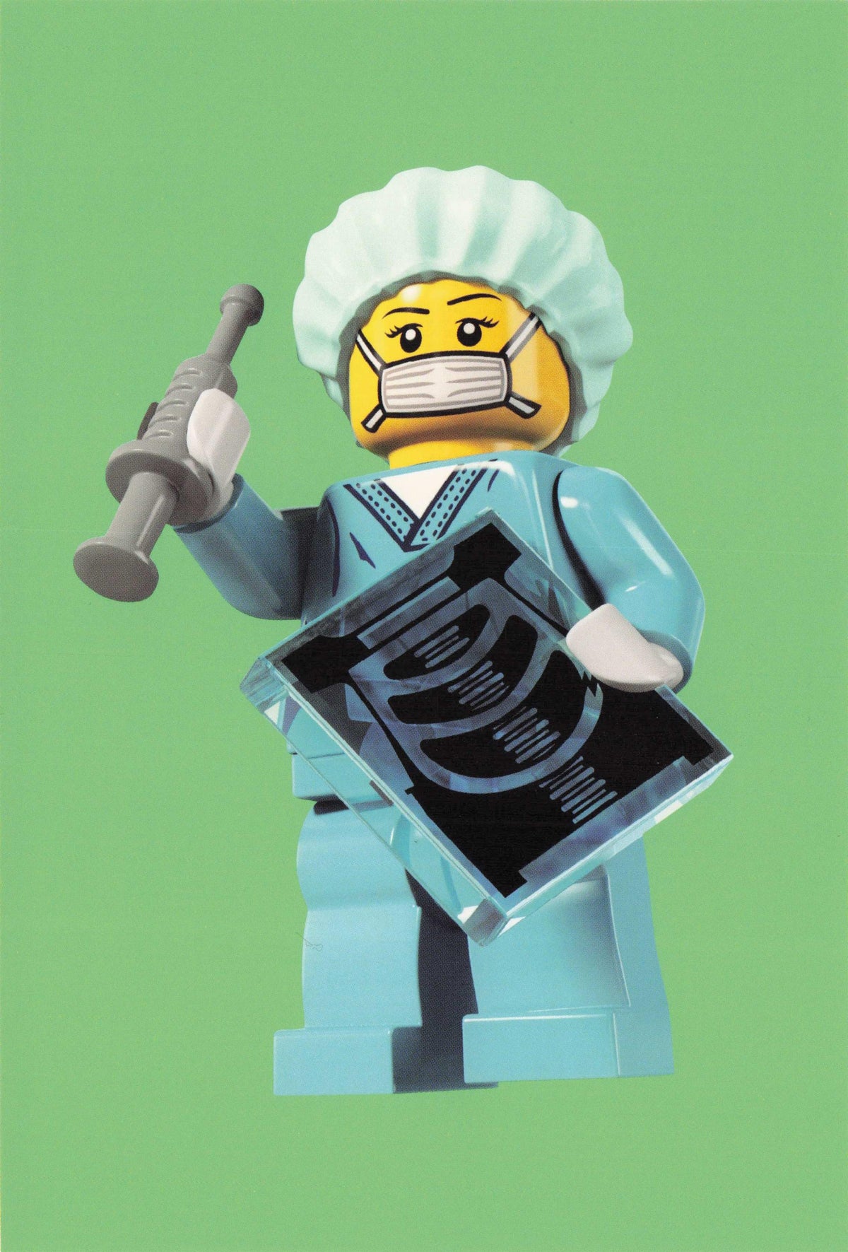 Hospital Toy Dr Surgeon Operation X-Ray Lego Doctor Game Figure Quotation Postcard