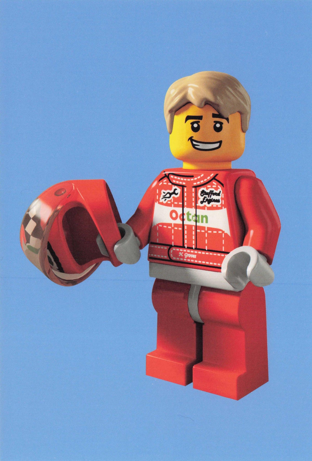Formula 1 Toy Racing Car Driver Lego Motor Racing Model Quotation Postcard