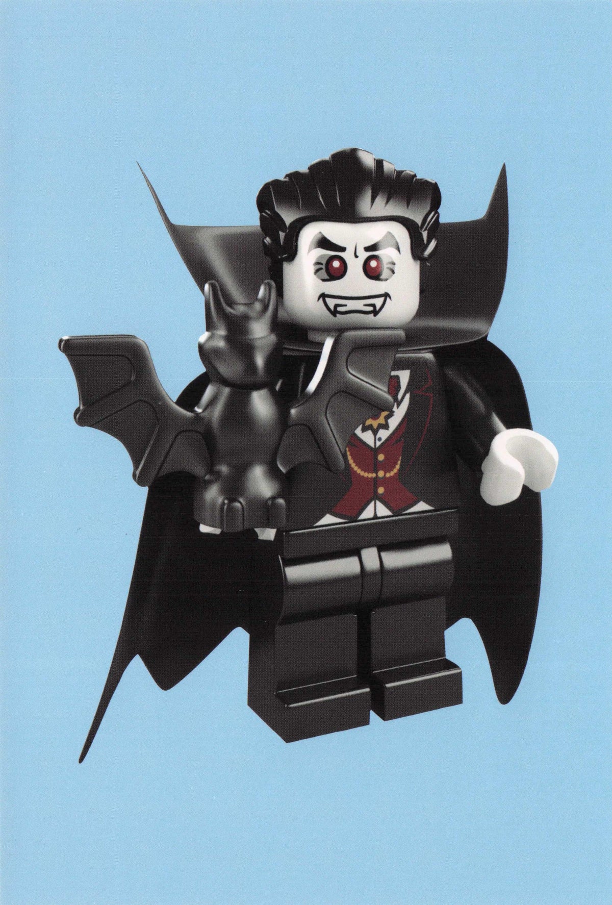 Vampire Bat Toy Count Dracula Style Lego Horror Film Model Figure Postcard