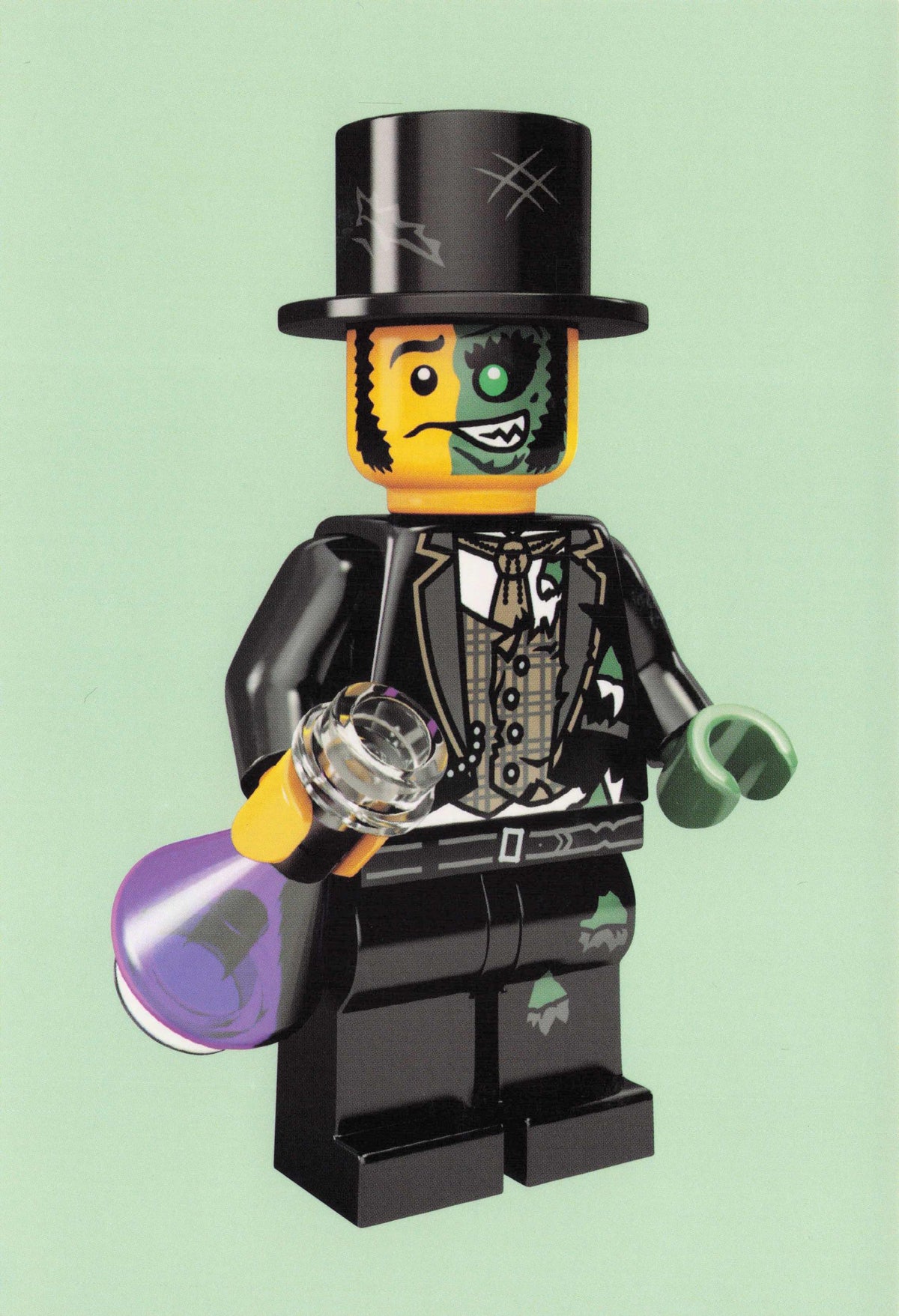 Dr Jekyll & Mr Hyde Style Chemistry Flask Lego Toy Evil Vs Good Quotation Postcard