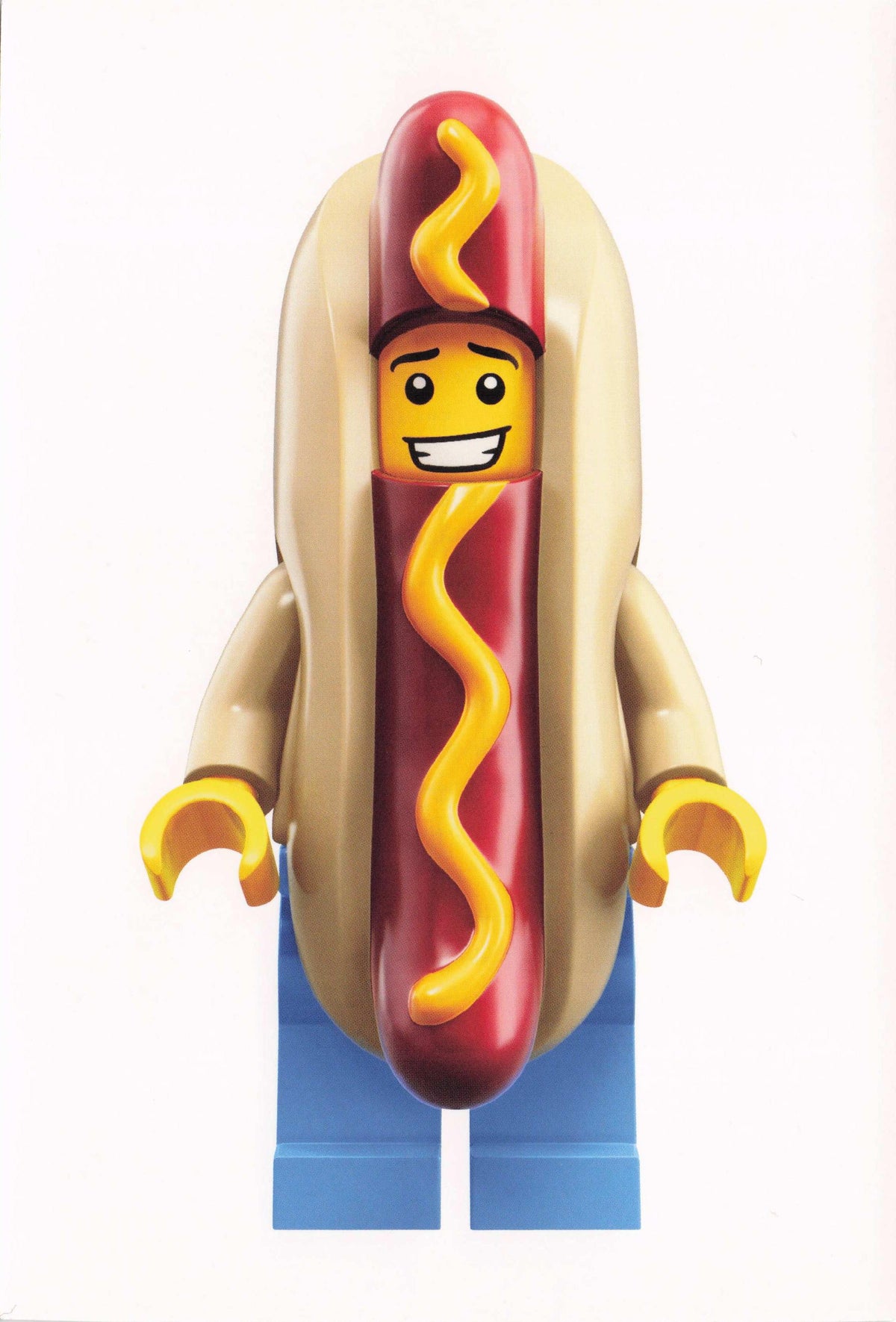 Hot Dog Lego Man In Toy Fast Food Mustard Burger Sausage Bun Quotation Postcard