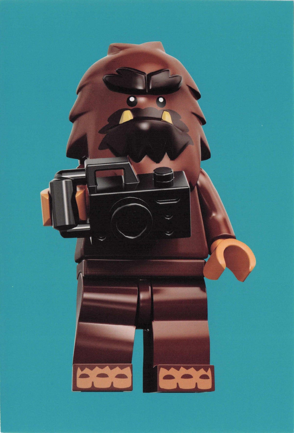 Bigfoot Monster With Square Feet & Old Camera Lego Toy Model Quotation Postcard
