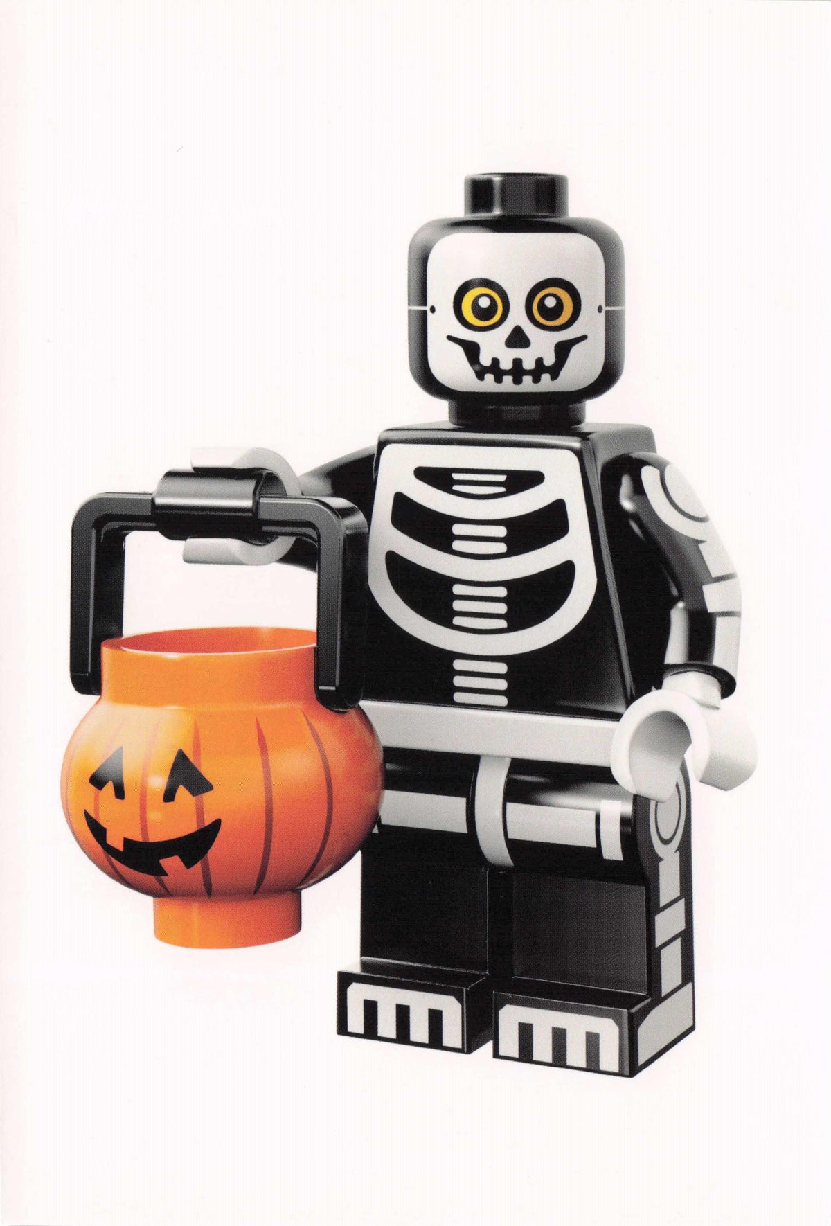 Skeleton Toy Monster Halloween Pumpkin Lego Monster Model Quotation Postcard