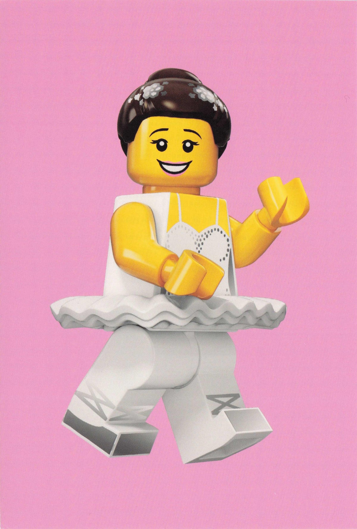 Toy Model Ballerina Lego Ballet Doll Lady Dancer & Tutu Dress Quotation Postcard
