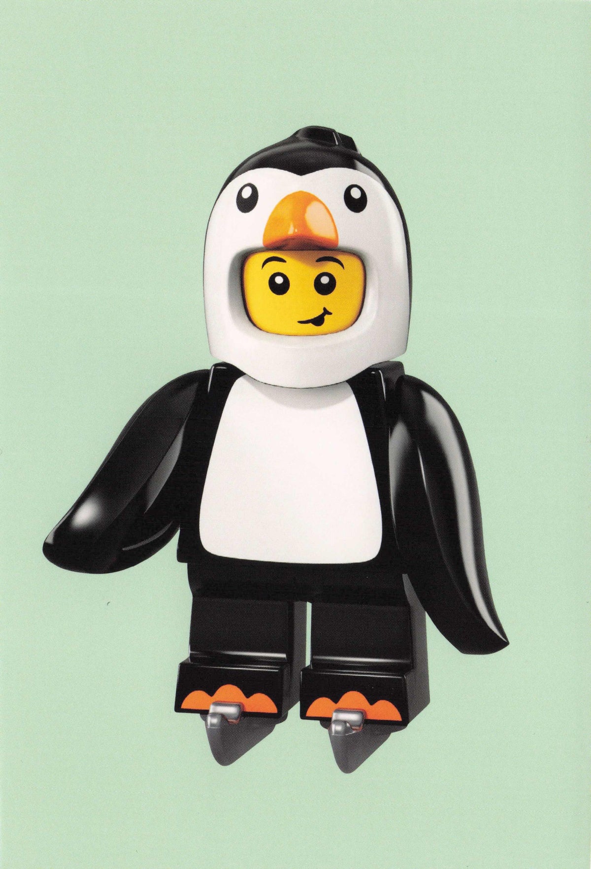 Penguin Suit Bird Fancy Dress Costume Lego Man Toy Model Quotation Postcard