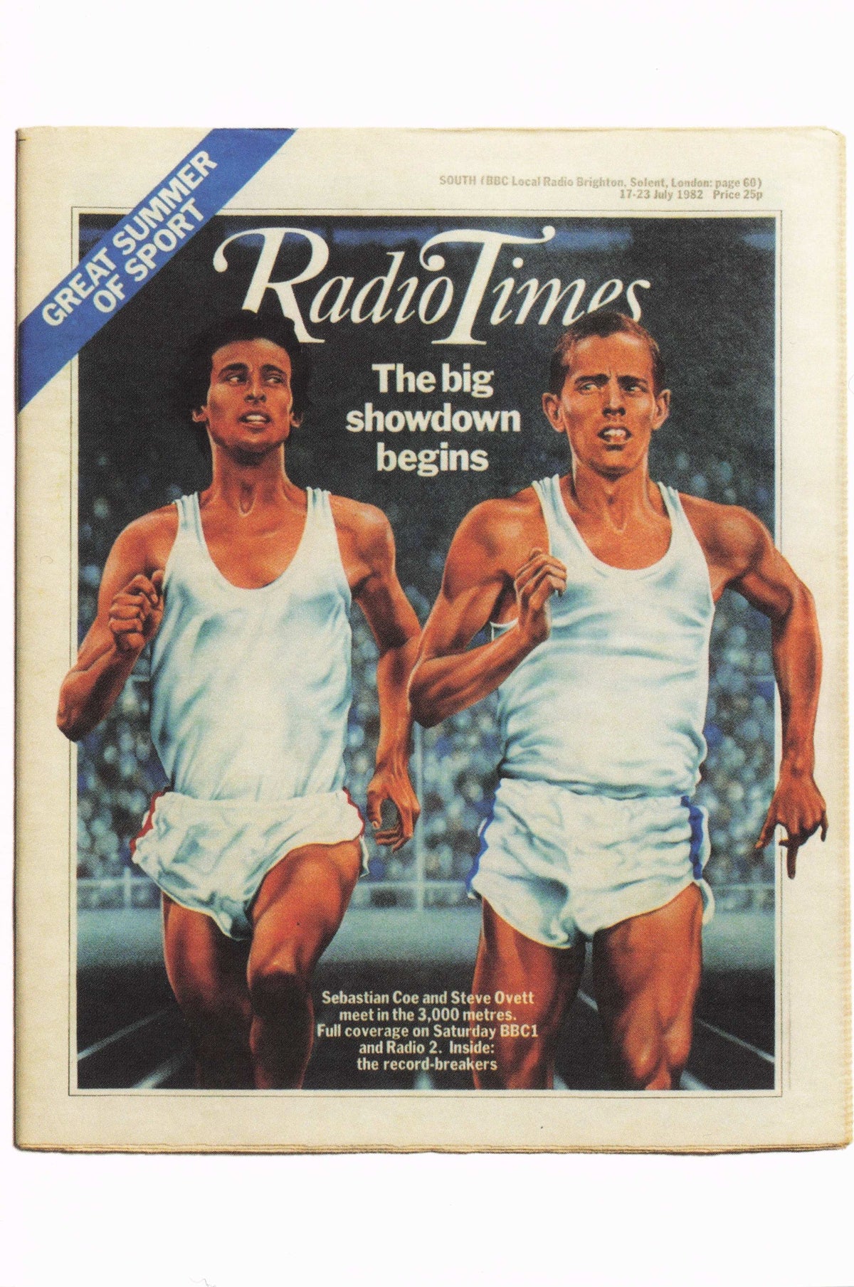 Sebastien Coe vs Steve Ovett Crystal Palace 1982 Athletics Race BBC Postcard