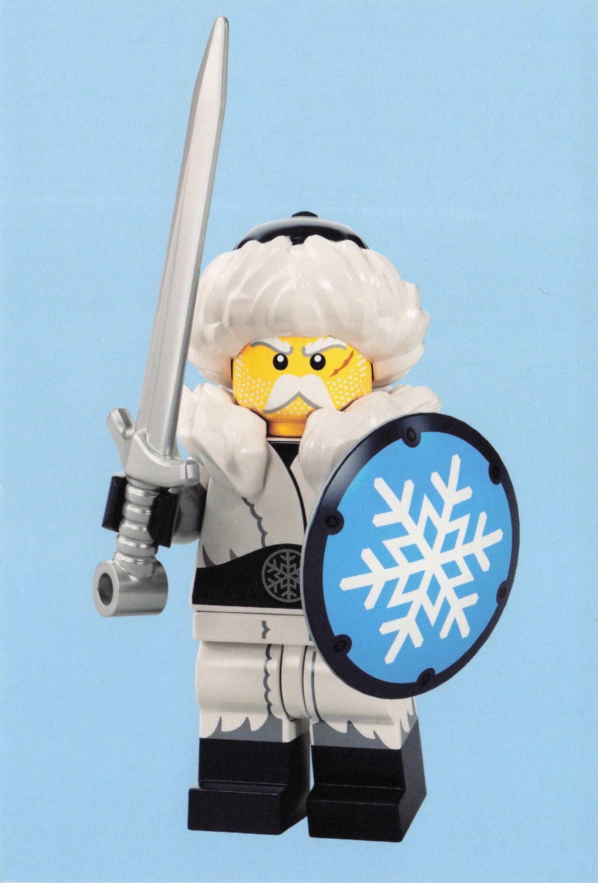 Snow Military Gurdian Shield Sword Lego Toy Man Warrior Quotation Postcard
