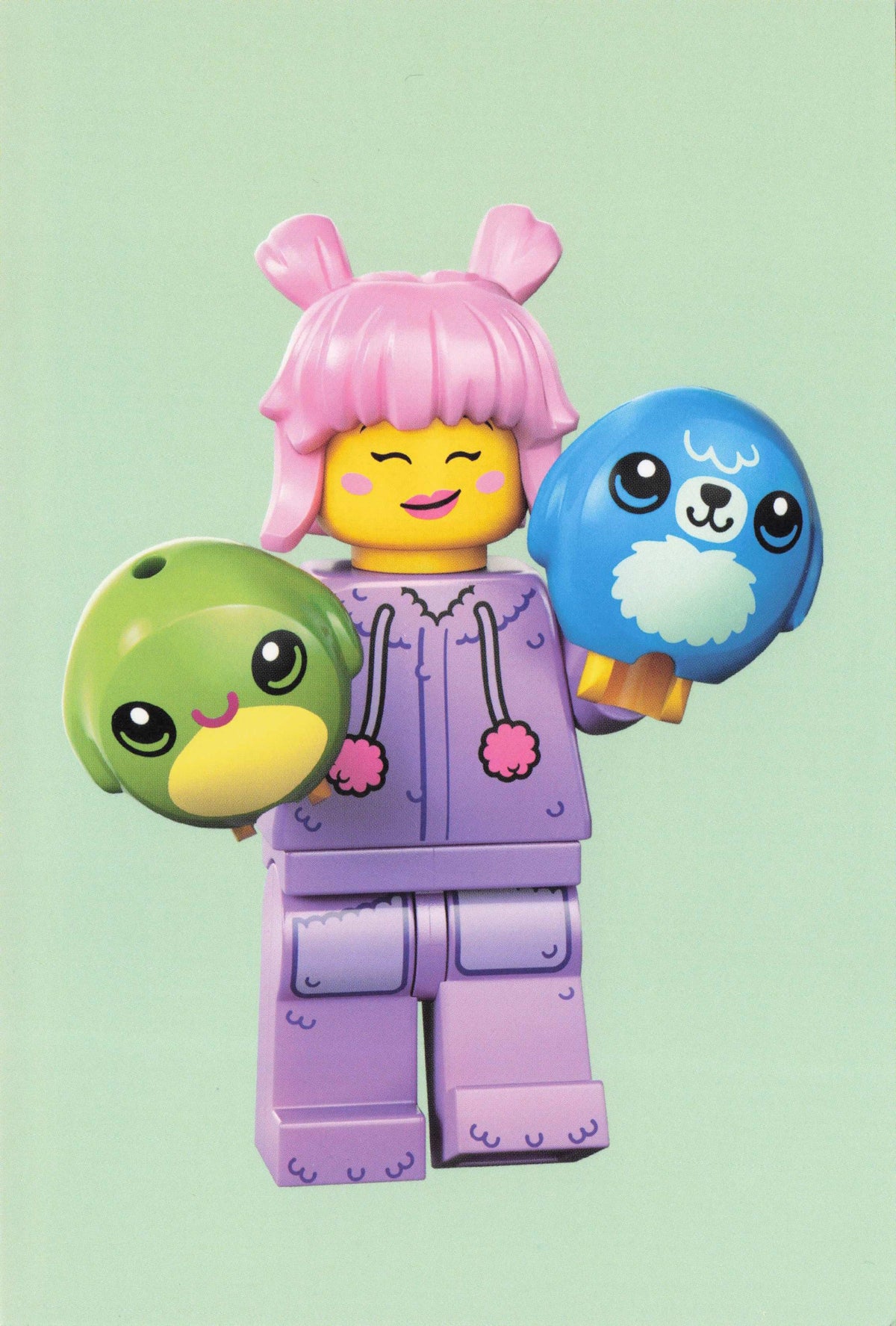Plush Soft Toys Model Lady Purple Hair Girl Lego Stuffed Animals Quotation Postcard