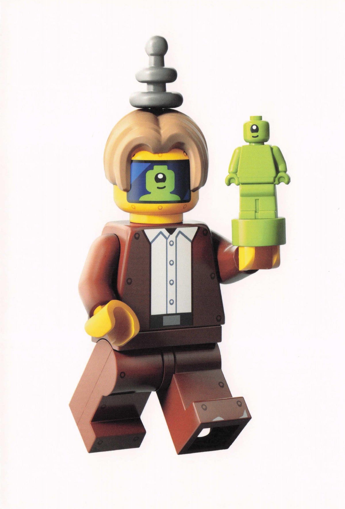 Imposter Science Fiction Cyclops Robot As Human Toy Figure Lego Quotation Postcard