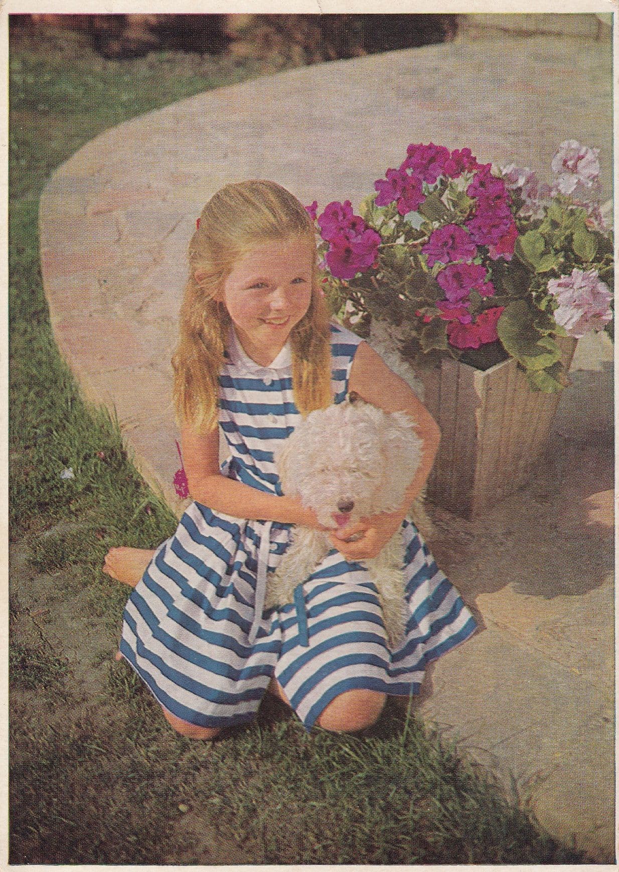 Friends Child With White Scotty Dog Medici Society Postcard