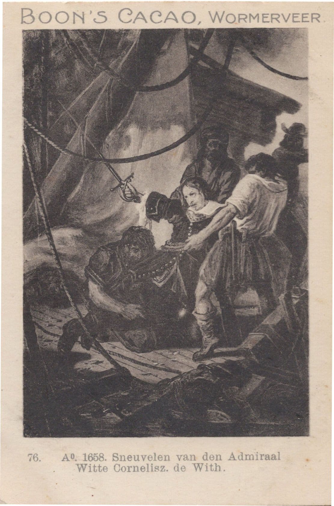 1658 Admiral Witte Cornelius Dutch Antique Military Trade Card