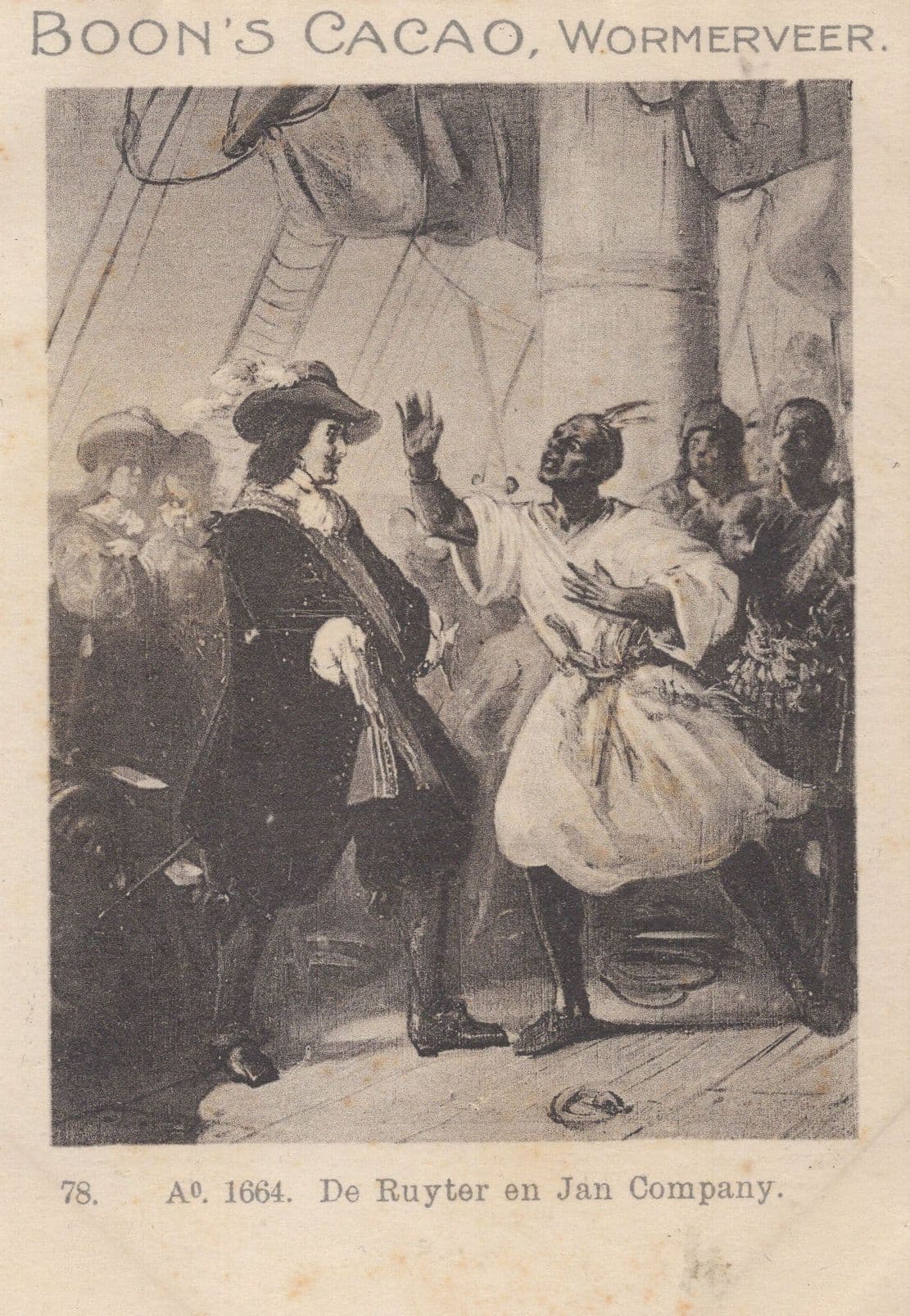 1664 De Ruyter De Jan Company Africa Voyage Ship Trade Card