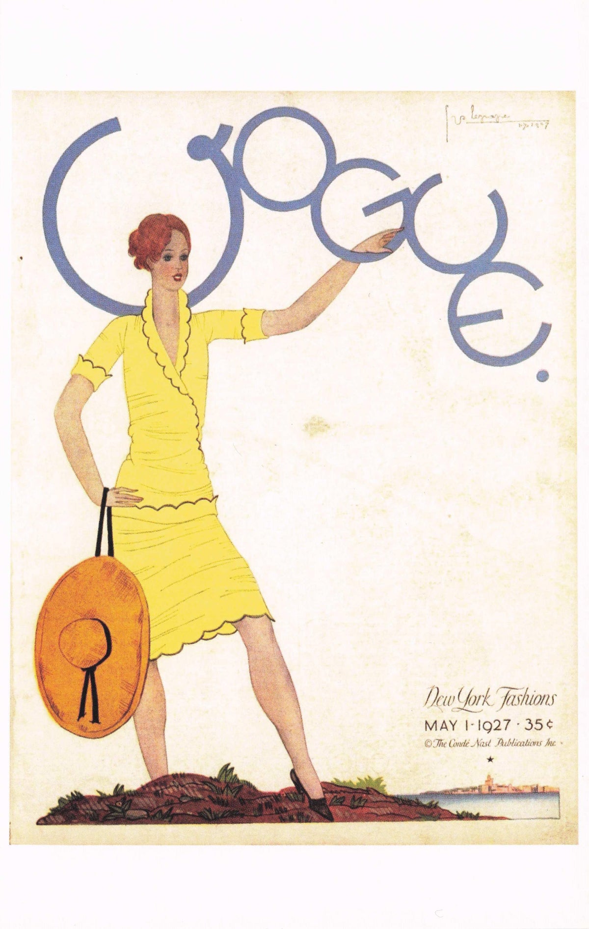 Georges Lepape Art Deco Summer Vintage Fashion Vogue Magazine Postcard