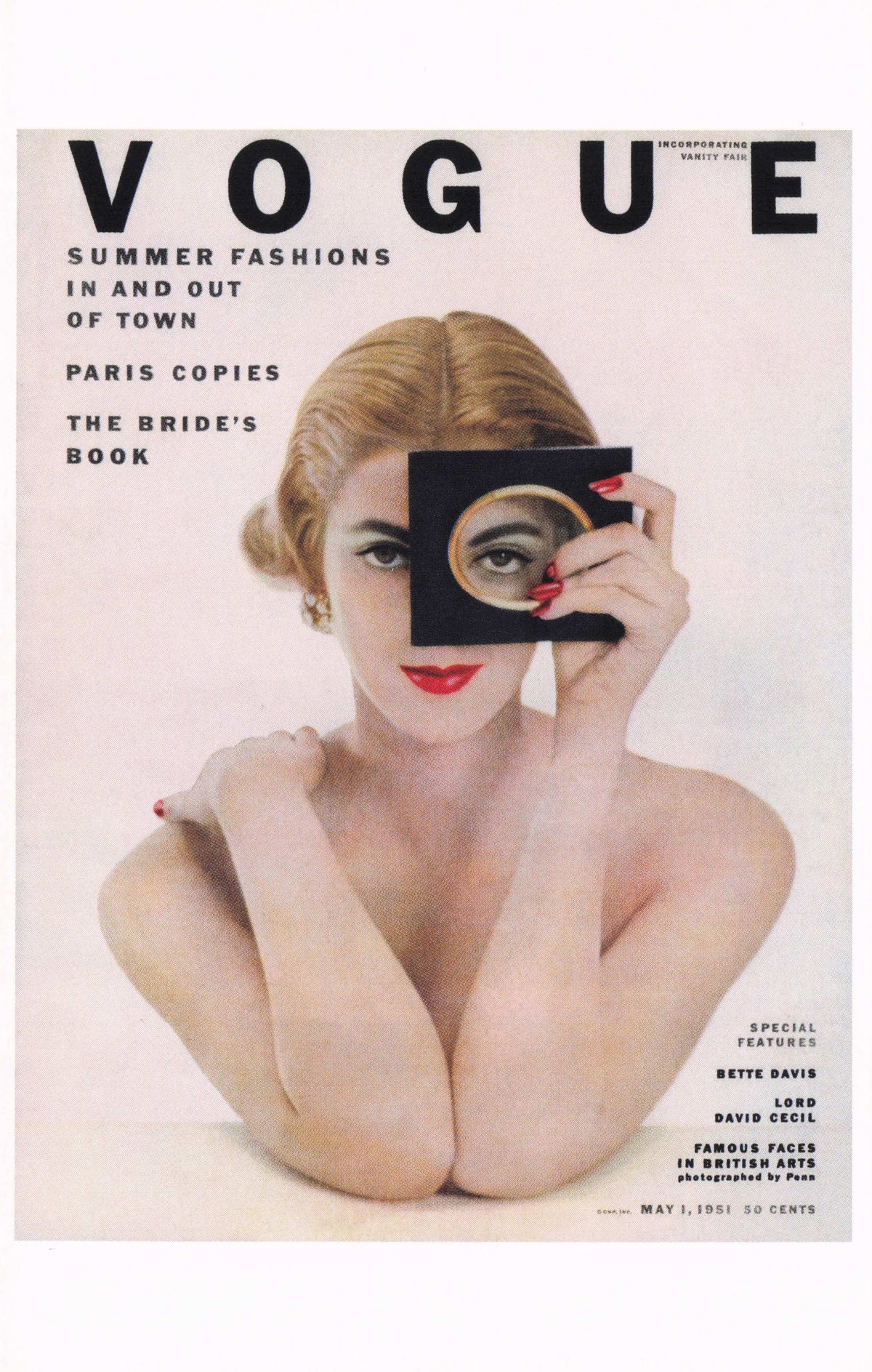 Carmen Dell'Orefice Supermodel & 1950s Vintage Box Camera Vogue Postcard